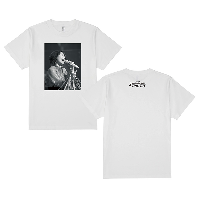 伊藤 蘭 フォトプリントTシャツ モノクロver. ホワイト